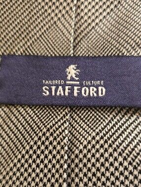 Stafford Gray Glen Plaid Tie 3 and 1/4 Inches Wide. 60 Inches Long